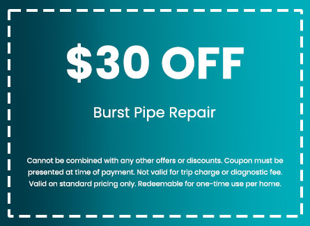 Discount on Burst Pipe Repair