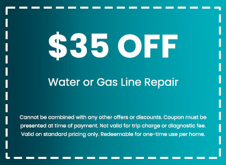 Discount on Water or Gas Line Repair